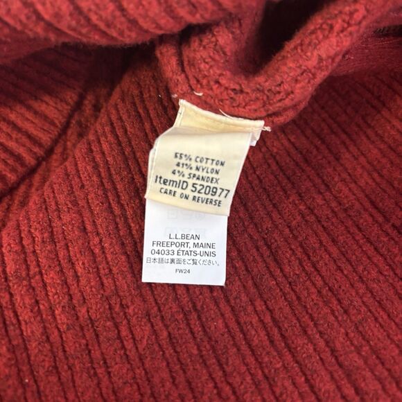 LL Bean Women's SuperSoft Waffle Sweater Turtleneck Rustic Red Size XL - Picture 7 of 10